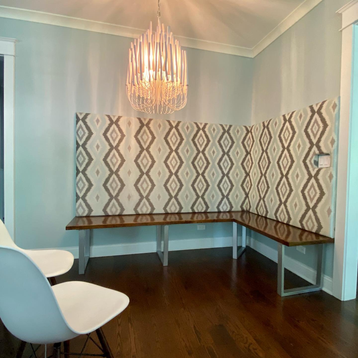 Chicago interior painting contractors finishing a hallway paint project